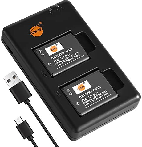 DSTE 2PCS NP-BJ1(700mAh/3.7V) Batterie Chargeur Compatible pour Nikon EN-EL19,Coolpix S3300,S4100,S4150,S4200,S4300,S6400,Sony RX0,RX0 II(DSC-RX0M2)