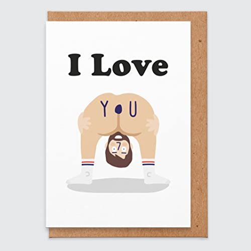 Valentinstagskarte Lustig Unhöflich - Nackte Karte Bum - LOL - Freche Valentinstagskarte - Lustige Valentinstagskarte - für sie - Freundin - Ehefrau - Paar - Partner - Rude - I Love You - Cheeky