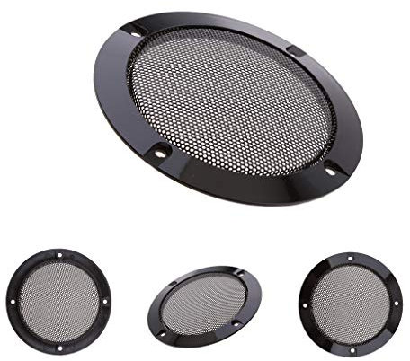 F Fityle 4 Pièces 4inch Caches de Haut-Parleur Couverture de avec 16 Vis Diamètre Extérieur 124 mm, Diamètre Intérieur 94 mm