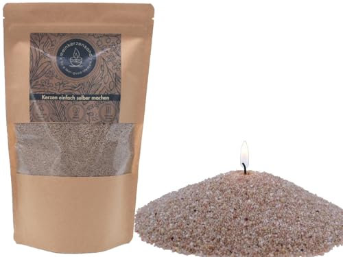 KERZENSAND inkl. 2 Dochte á 20cm - Palmwachs Wachsgranulat Kerzengranulat Kerze Wachs Teelicht - Universal einsetzbar - unvergleichbar Kreativ (beach - 400g)