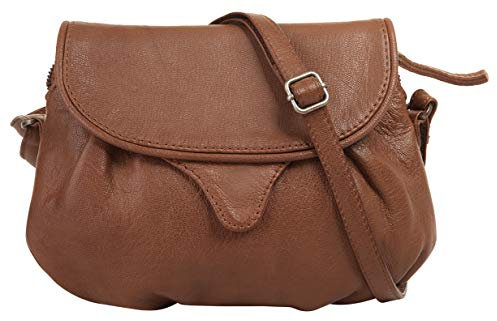 X-ZONE Umhängetasche echt Leder Damen | Fashion Crossbody Bag | elegante Abendtasche | City-Bag mit Magnetverschluss | 020101