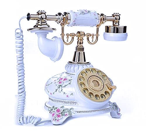 TelPal Rotary Dial Telephone Retro Old Fashioned Landline Phones with Classic Metal Bell,Corded Phone for Home and Decor