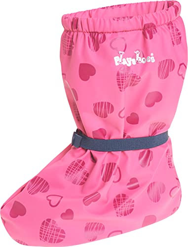 Playshoes Stivali da Pioggia con Fodera in Pile Unisex - Bambini e ragazzi, Cuoricini, Small