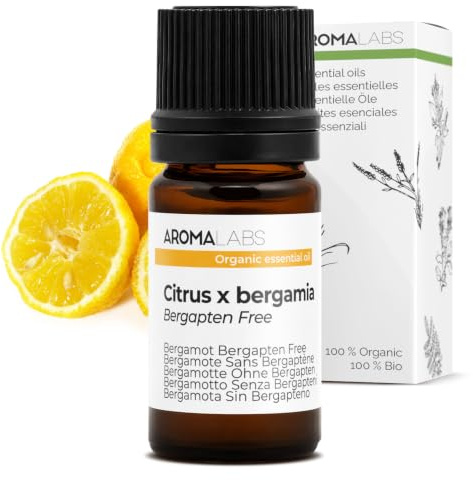 BIO - Bergamot BERGAPTENE Free Essential Oil - 5mL - 100% Pure, Natural, Chemotyped and AB Certified - AROMA LABS (French Brand)