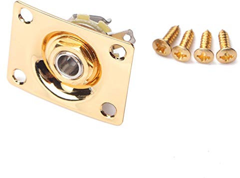 EXCEART Guitar Jack Plate Socket Kupfer Ausgabebuchse Mit Montageschrauben Gitarre Und Bass Robuste Konstruktion Einfache Installation Für Akustische Und Elektrische Instrumente