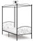 vidaXL Himmelbett Bettgestell Bett Einzelbett Metallbett Bettrahmen Lattenrost Schlafzimmerbett Schlafzimmermöbel Ehebett Schwarz Metall 90x200cm