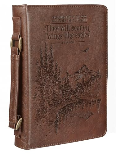 Christian Art Gifts Klassischer Bibelbezug für Herren auf Flügeln wie Eagles Mountain Isaiah 40:31, Braun, Größe L