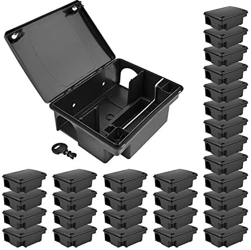 Petigi Köderstation Ratten Set Köderbox Garten Box Mausfalle Mäuse Rattenköderbox Rattenköderstation Rattenfalle Kinder- Haustiersicher Koederbox Auswahl 1-30 St, Anzahl:30