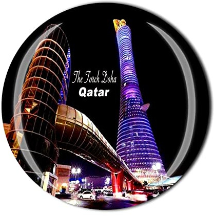 The Torch Doha Qatar Kühlschrankmagnet Kristall Touristen Souvenir Geschenkkollektion Kühlschrank Magnet Aufkleber