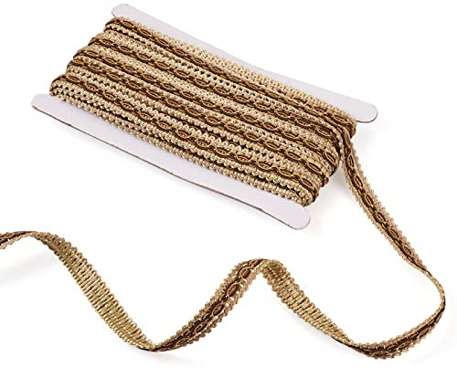 Craftdady 16 mm, 16 mm, Gimpe, Spitzenstoff, Polyester-Fransenborte Zierband für Polstermöbel, Näh- und Bastelarbeiten, Goldrute