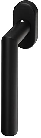 SOTECH Manilla de acero inoxidable WILMA para Puerta de balcón Manilla de puerta de patio en forma de L moderna negra - Herraje para ventanas de madera incl. material de fijación