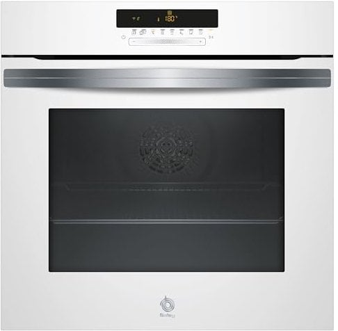 Balay 3HB5888B6 - Horno, Multifunción, A, Encastrable, 60 cm, 71 l, 12 F, Pirólisis y Aqualisis, HC, Ap. Abatible, Control Deslizante, 40 recetas, Cristal Blanco, 12 funciones, Lanzamiento 2022