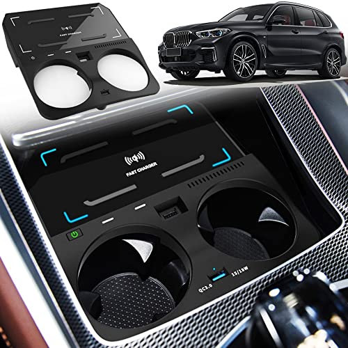 Singkin Kabelloses Ladegerät Auto für BMW X5 X5M X6 X6M 2019-2022, 15W Schnellladendes Handy-Ladegerät für BMW G05 G06 Center Console-Zubehörfeld, Geschenk für BMW-Besitzer (Original Car ohne NFC)