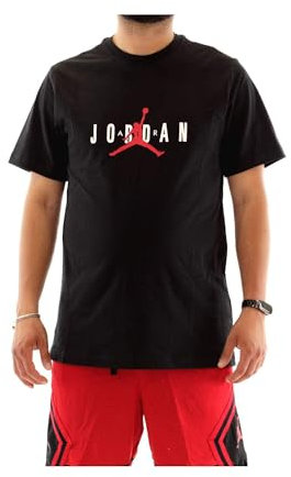 NIKE Jordan Air Stretch Short Sleeve Crew Tee | Black | DM1462-010 (UK, Alpha, M, Regular, Regular, Black)