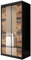 KRYSPOL Schiebetürenschrank Old Style T1 100 cm Kleiderschrank mit Spiegel Einlegeboden Schlafzimmer- Wohnzimmerschrank Schiebetüren Modern Design (Schubladen: 0)