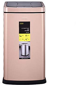 WDX- Articles Ménagers Induction Poubelle Peut Maison Salon Salle De Bain Creative Automatique Intelligent Toilette Électrique Cuisine Avec Couvercle Recycler ( Color : Rose gold(Square) , Size : 12l