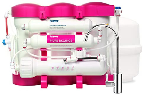 BWT P'URE Balance Umkehrosmose für den Haushalt, 75 GPD, V1:1 Rein-zu-Abfluss-Verhältnis, 6 Stufen, entfernt 99,9 Prozent der Verunreinigungen einschließlich PFAS, PFOA/PFOS, NSF/ANSI-zertifiziert