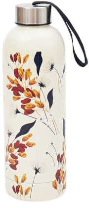 Eco Chic Reusable Thermal Bottle Stainless Steel Leakproof Insulated Water Bottle (Flowers Beige)