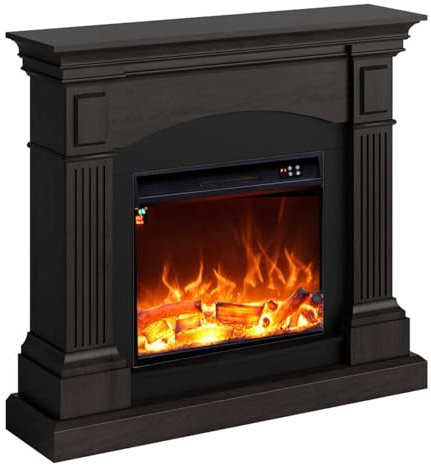 Fuego Galia Wenghe Wandkamin mit Fernbedienung und Brenner 1500 W Wenge