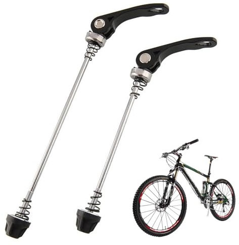 Pinchos de liberación rápida para bicicleta, tuercas de rueda de liberación rápida de acero inoxidable, pinchos delanteros y traseros, mango de fibra de carbono para bicicleta de carretera MTB