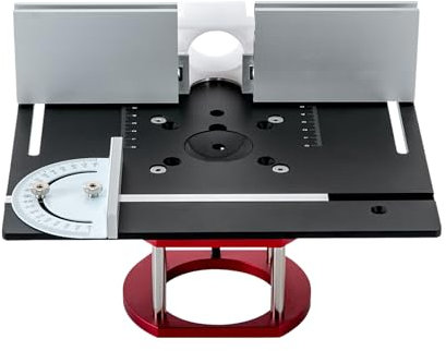 Router Lift, Set mit 3 Frästisch-Einlegeplatten Hubhöhe von bis zu 51mm, Oberfräsentisch für Fräsmaschinen und Schlitzmaschinen Durchmesser von 63,8-65 mm (Schwarz)