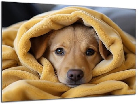 Munera Design - Bild 30x40 - schlafender Hund Welpe Labrador - Wand-Bilder Wohnzimmer