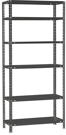 PROREGAL Schraubregal Panda Tall | HxBxT 200x80x50cm | 6 Fachböden | Fachlast 100kg | Anthrazit | Regal Standregal Aufbewahrungsregal