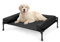 Veehoo Elevated Dog Bed with Removable Bolster, Raised Dog Bed off Ground Elevated Dog Bed Portable Raised Pet Cot with Raised Sides Washable Mesh No-Slip Feet for Indoor Outdoor, Black 89x56x18cm