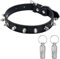 Suiecuor hundehalsband Leder hundehalsband kleine Hunde Hunde Halsband geeignet für kleine mittlere und große Hunde und Katzen Schwarz XS