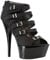 DMBDY High Heels Damen Plateau Sandalen Stiletto Offene Zehen Schnalle Pumps Abschlussball Hochzeit Abend Party Pole Dance Schuhe 15cm,Black,45