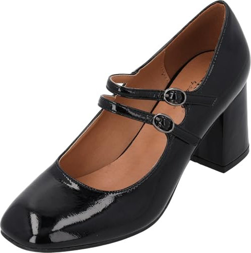 Palado Damen Pumps Loriya by Sila Sahin - Moderne Absatzschuhe für Frauen - glamouröse Damenschuhe mit Absatz Schwarz Lack UK4,5 - EU37