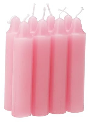 Ovaletta 8 Stück Stabkerzen Rosa, Kurze Stabkerzen, Tafelkerzen, Rosa Kerzen, Kerzen Rosa, Notfallkerzen, 2,1 x 10,8 cm