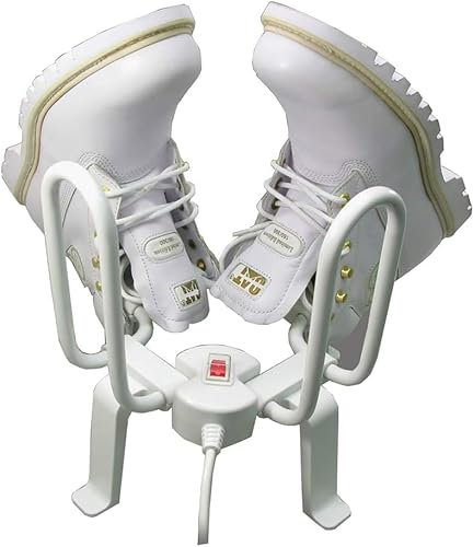 Sèche-chaussures, sèche-gants et chauffe-bottes avec souffleur de chaleur, séchage rapide portable pour chaussures, gants, chapeaux, chaussettes, chaussures de ski pour 2 paires de chaussures, blanc
