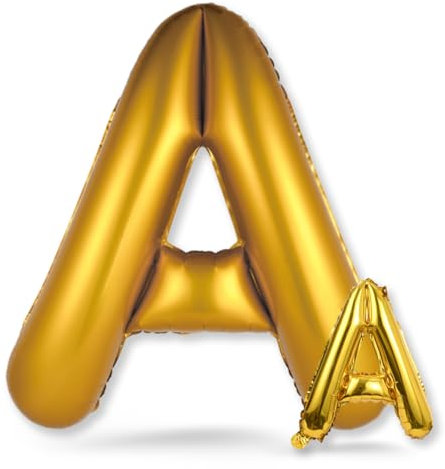 FUNXGO Folienballon Buchstabe A Gold Set - Geburtstag Ballon, Party Zubehör, XXL Heliumballon, Perfekte Wahl für Ihre Feier - Ballon A