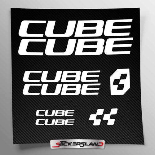 Stickersland® Aufkleber-Set kompatibel mit Rahmen MTB Mountainbike und Helm | Decals Aufkleber für Fahrrad Schriftzug Logos | Stickersland® – CB (weiß matt)