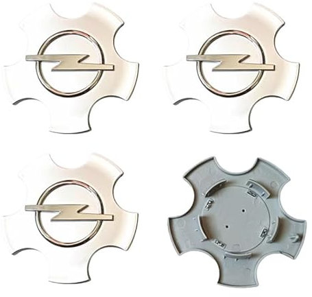 SYXWJL Auto Nabendeckel für Opel Meriva 2010-2017, 4 Stück Nabenkappen Felgenkappen Felgendeckel Radkappen Radnabenabdeckung ABS Radnabendeckel mit Logo für Radnaben Zubehör,Silver-B