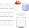 KPPTYTY Weck Lot de 12 pots à yaourt transparents avec couvercle - 200 ml - Pour confitures, gelées, miel, desserts