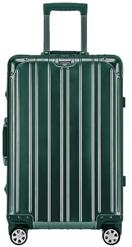 Aluminium Reisekoffer Bordkoffer Hartschalen-Koffer Trolley Rollkoffer Handgepäck Teleskopgriff, TSA, 4 Rollen(Grün,XL)