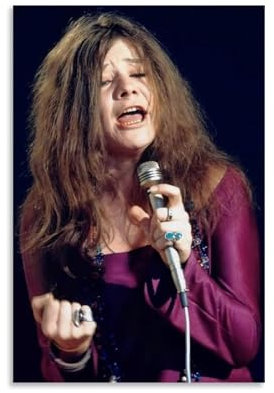 OREAUORN Janis Joplin (1) Poster, Wandkunst, Leinwand, ästhetisches Vintage-Poster, dekoratives Gemälde für Wohnzimmer, Schlafzimmer, 30 x 45 cm, ungerahmter Stil