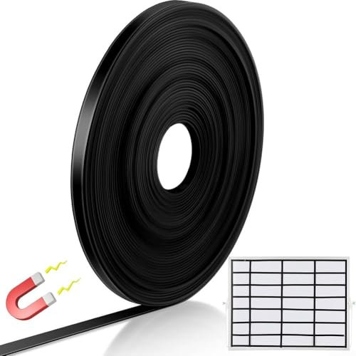 Jotekonoby Rollo de cinta magnética de cuadrícula de 6 mm de ancho, tira divisora de planificación, marcador de línea para pizarra blanca, calendario, superficies metálicas, organización y enseñanza