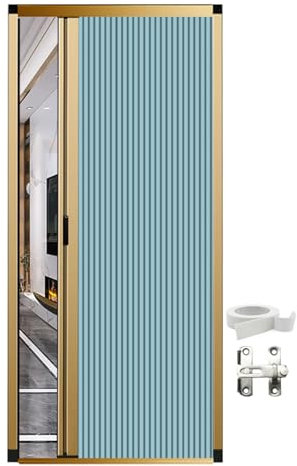YDHSIKK Puertas Plegables extraanchas Puertas Interiores, Puerta de Armario Plegable Extra Ancha Tipo acordeón con Cerradura, Puertas corredizas(62x80in (157.5x203cm))