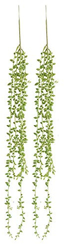 Generisch Künstliche Tränen Ranken Sukkulenten Perlen Wanddekoration Grüne Kunstpflanzen Wohnaccessoires für Innenräume Moderne Gartengestaltung mit Hängepflanzen als Deko Elemente (Green, One Size)