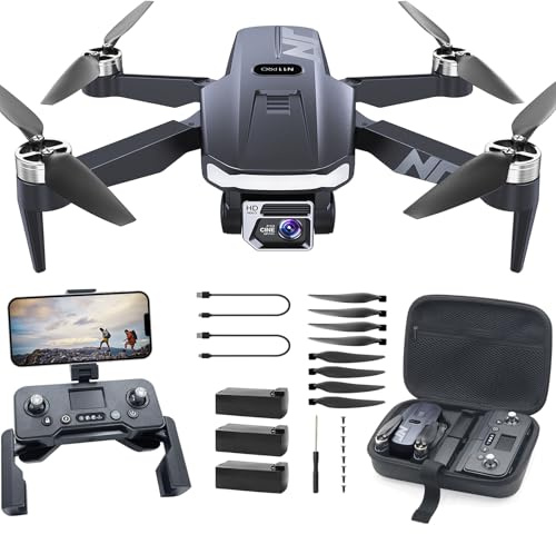 Drone GPS con Fotocamera 4K UHD, 90 min Volo (3 Batterie), 1000m Lunga Portata, Ritorno Auto, Auto Follow, Motore Brushless, 5G FPV – Quadricottero per Principianti NAFYRE N11 PRO