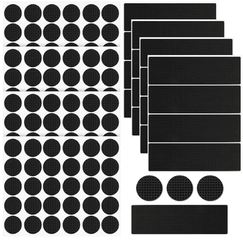 HJZHII 136 Pcs Non Slip Furniture Pads, Self Adhesive Rubber Feet Pads 3mm