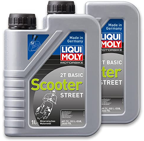 2x LIQUI MOLY 1619 Motorbike 2T Basic Scooter Street 1L