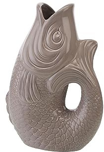 Gift Company Vase Monsieur Carafon L, vase décoratif en forme de poisson, faïence Sandstone