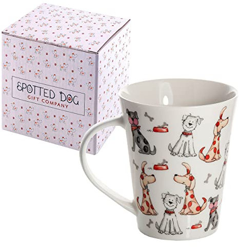 SPOTTED DOG GIFT COMPANY Tasse Chien en Céramique, Mug Original pour le Café Thé avec Coffret, Mignon Mugs et Tasses au Animaux Motif, Idées Cadeaux pour les Amoureux des Chiens 360ml