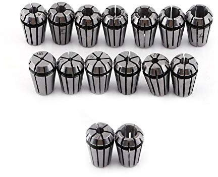 MLMLH ER11 Spring Collet Set - 15Pcs High Precision Collets Chuck for CNC Workholding Engraving Machine & Milling Lathe Tool