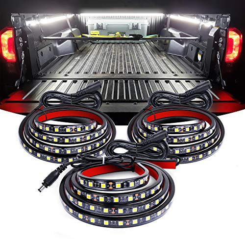 Nilight 3PCS 60 Inch Bed Light Strip 270 LED with On/Off Switch Blade Fuse Splitter Extension Cable for Cargo Pickup Truck SUV RV Boat,2 Years Warranty