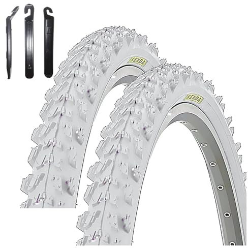 2 x Kenda K-829 26 MTB Fahrradreifen in Weiß 50-559 (26 x 1.95) inkl. maxxi4you Reifenheber